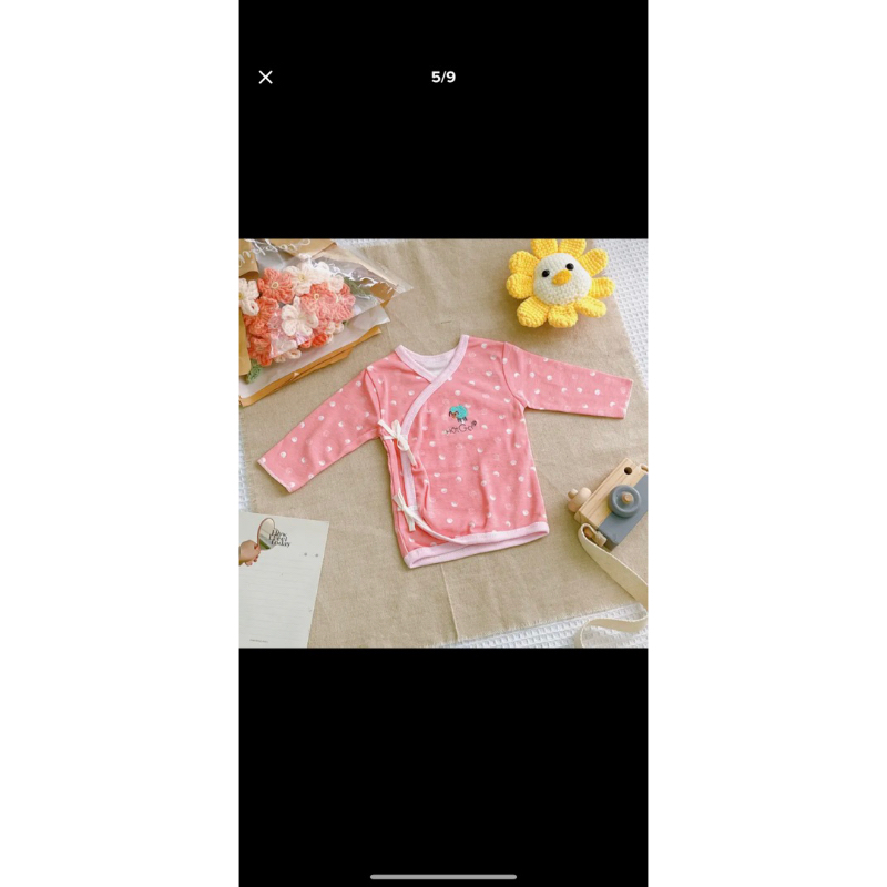 Áo sơ sinh cột dây chất cotton  Hotga cho bé