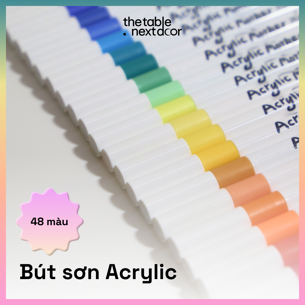 Bộ 4 bút acrylic màu pastel tự chọn vẽ trên mọi chất liệu trang trí mọi đồ dùng the table nextdoor