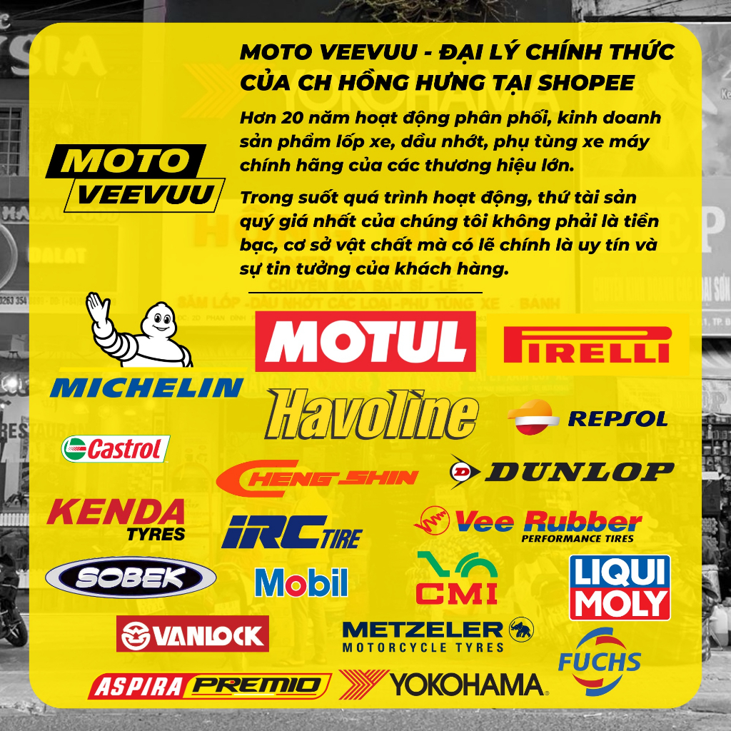 Vỏ lốp xe máy YOKOHAMA đủ size xe số F R 100 300 350 501 800 2.25 2.50 2.75 60 70 80 90 100 120 17