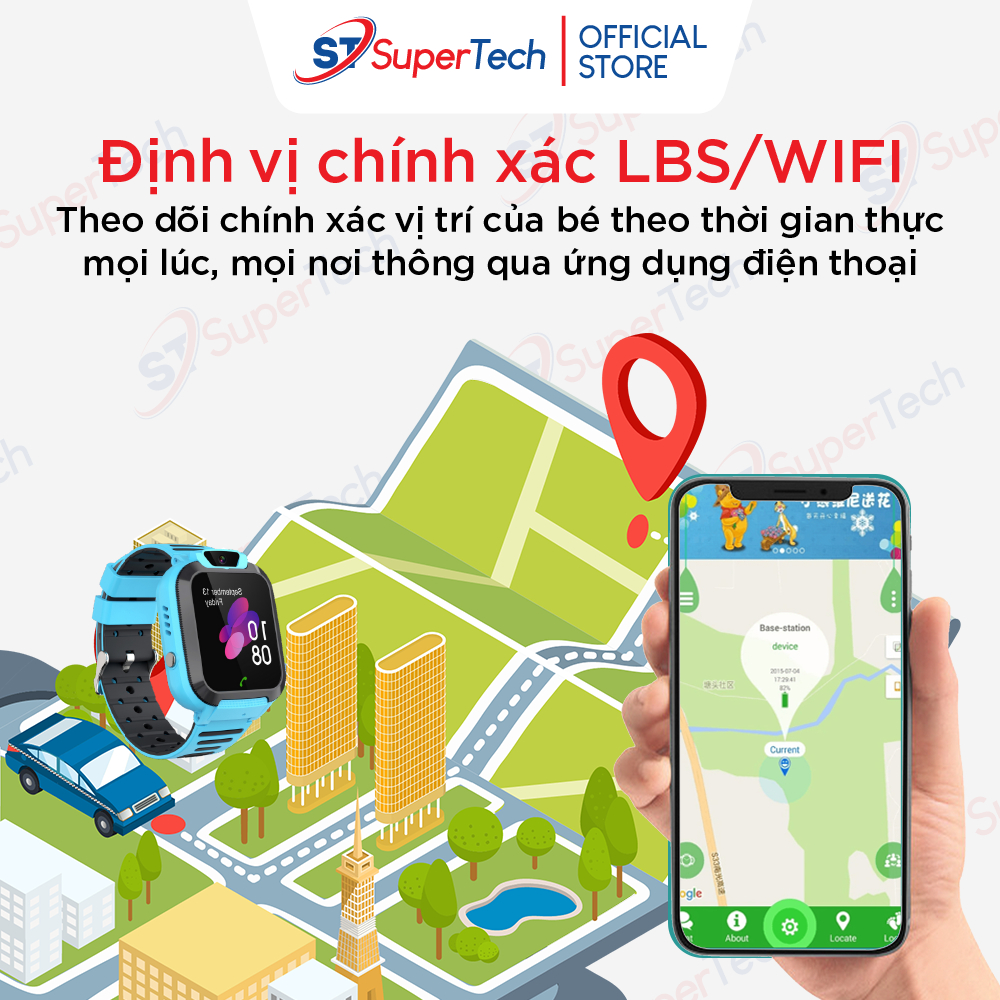 Đồng hồ định vị, đồng hồ thông minh trẻ em SuperTech Q16S 2023 lắp sim nghe gọi hai chiều, định vị chính xác, tiếng việt | BigBuy360 - bigbuy360.vn