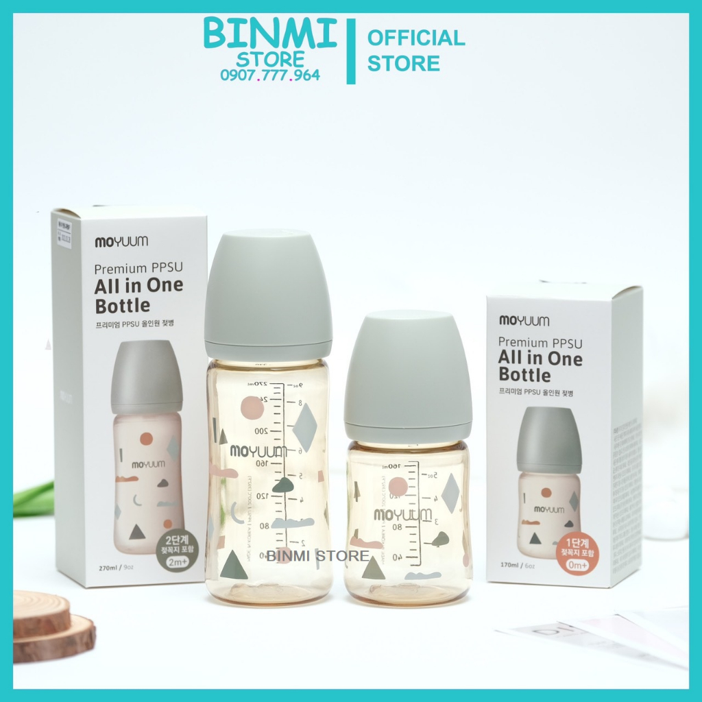 Bình Sữa Moyuum Clover 2022 Màu Tím Chính Hãng 160ml/260ml