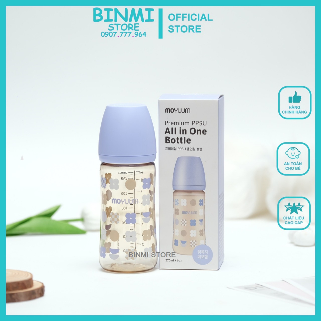 Bình Sữa Moyuum Clover 2022 Màu Tím Chính Hãng 160ml/260ml