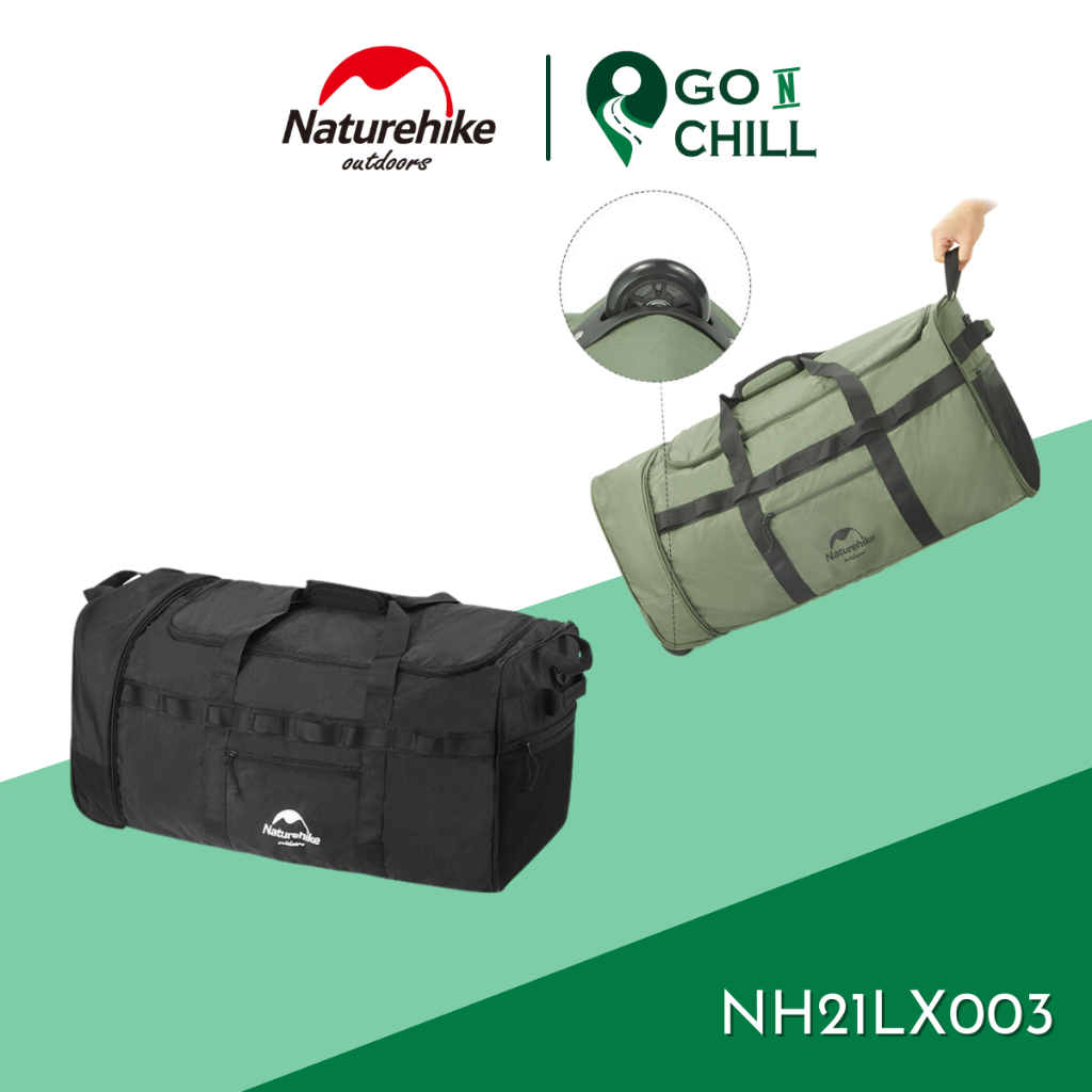 Túi kéo du lịch gấp gọn đa năng, túi đựng đồ cắm trại có bánh xe Glamping Naturehike NH21LX003