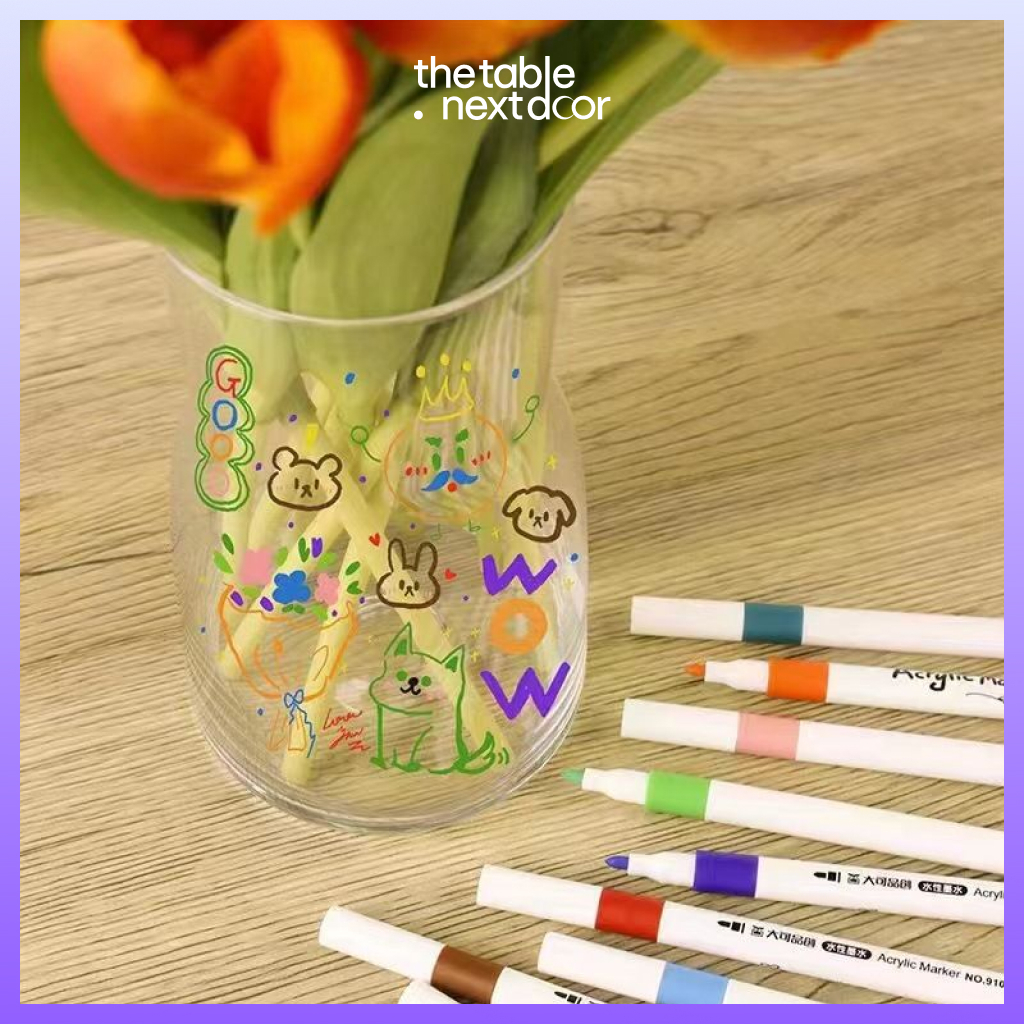 Bộ 4 bút acrylic màu pastel tự chọn vẽ trên mọi chất liệu trang trí mọi đồ dùng the table nextdoor