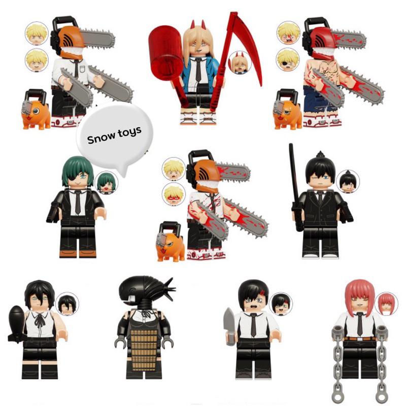 Minifigures Chainsaw Man - Denji Power Pochita Aki Makima Kishibe Reze Himeno Kobeni Quỷ cưa Quỷ máu Bomb Quỷ súng