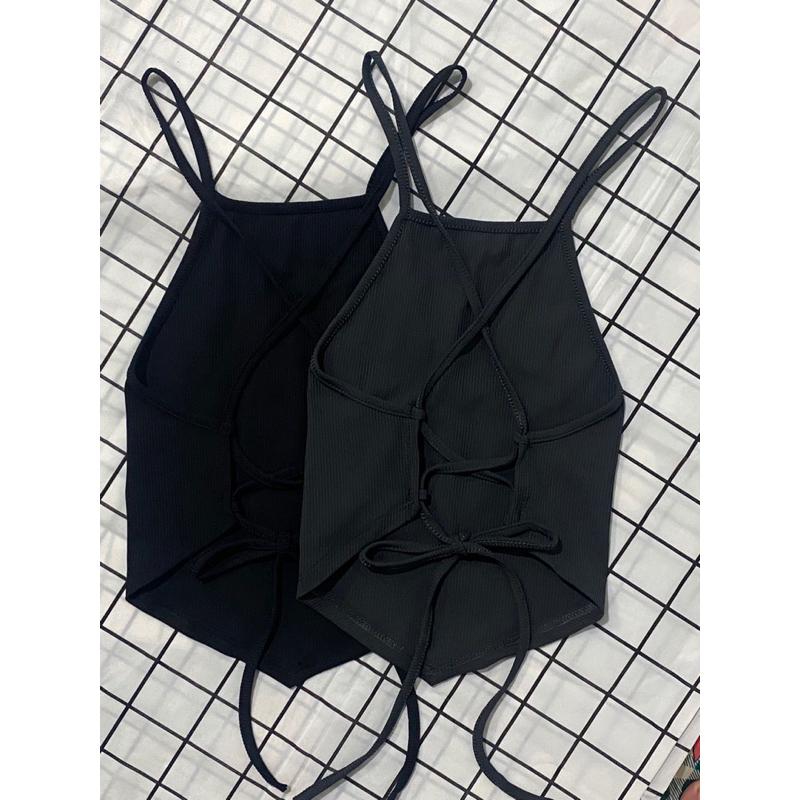 Áo croptop đan lưng vạt nhọn HUOL.oi