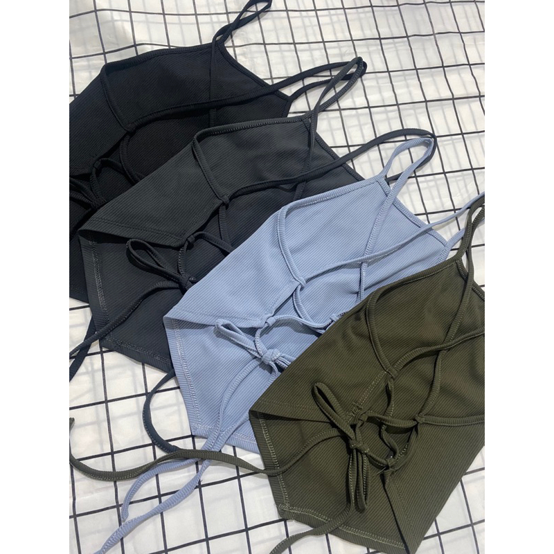 Áo croptop đan lưng vạt nhọn HUOL.oi