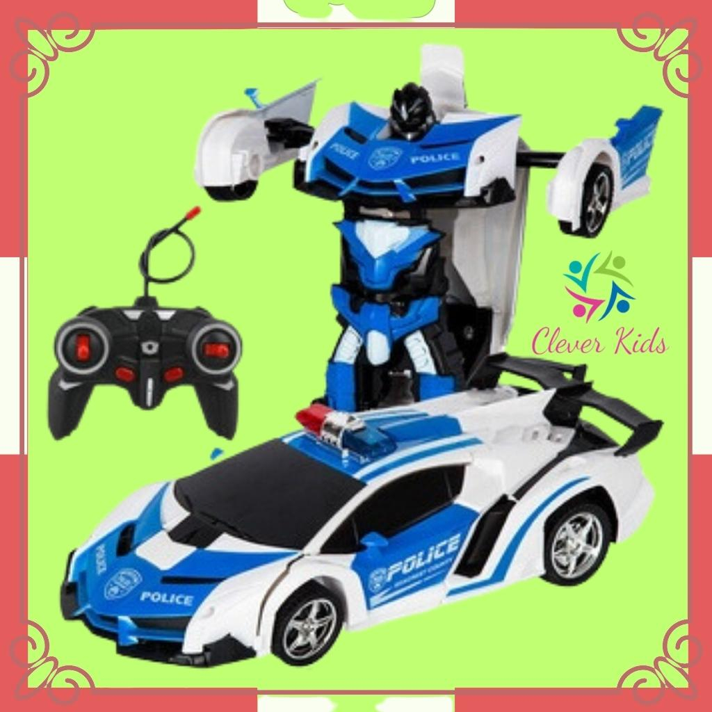Xe oto điều khiển từ xa biến hình thành robot kèm Pin Sạc ,đồ chơi ô tô bé nào cũng mê