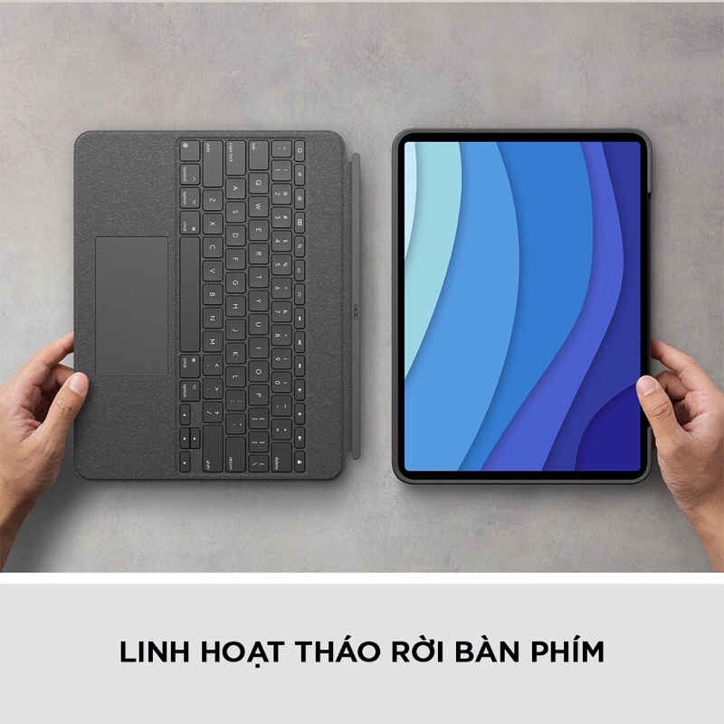 Bao da kèm bàn phím Logitech Combo Touch dành cho iPad Pro 11 và 12.9 inch - Có trackpad