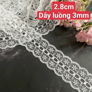 Ren lưới poly,  màu trắng , size 2cm đến 6.2cm .