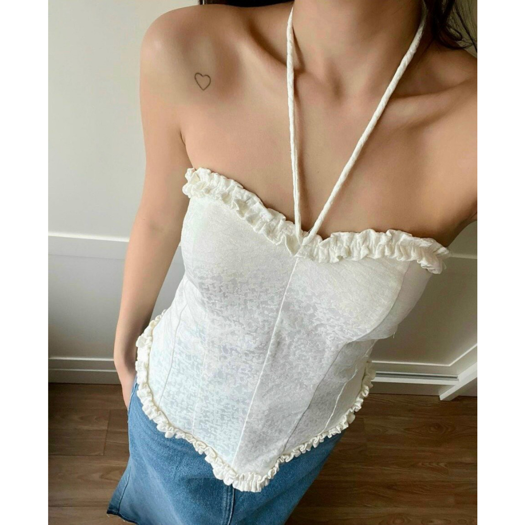 CILYS TOP - Áo thiết kế chất liệu cotton in nổi, hàng 2 lớp có sẵn mút ngực, có size SML | BigBuy360 - bigbuy360.vn