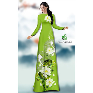 Vải Áo Dài Tằm Ý Hoa Sen Trống Đồng