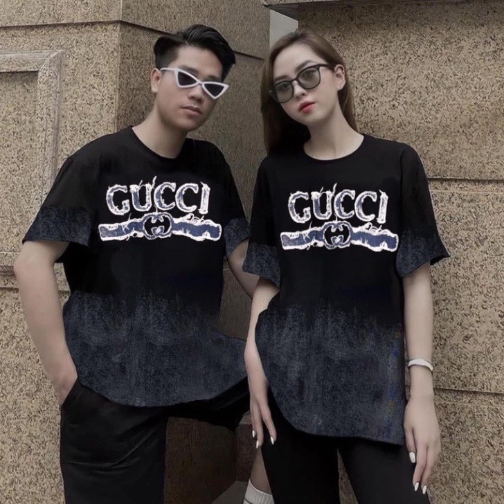 Áo Thun Gucci Loang phom rộng dễ phối đồ Áo đôi siêu chất hot 2022