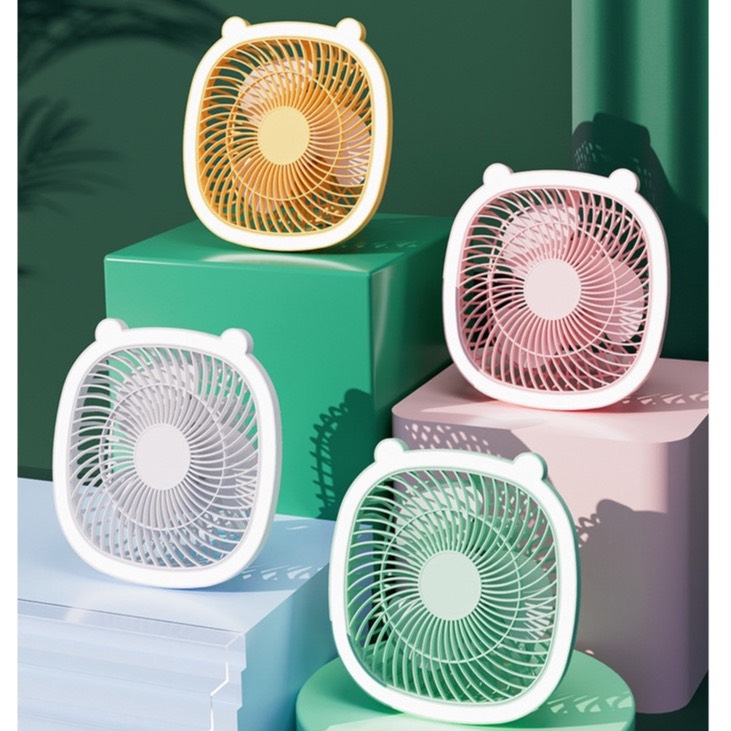 Quạt Tích Điện Treo Tường Mini 3in1, Dung Lượng Pin 1300mAh, Sạc Cổng USB, Nhựa Cao Cấp
