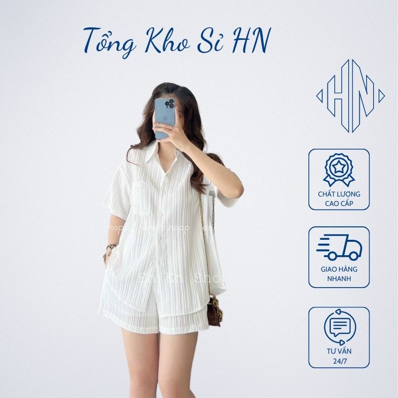 Bộ Đũi Gân Xẻ Lưng Hotrend Loại 1