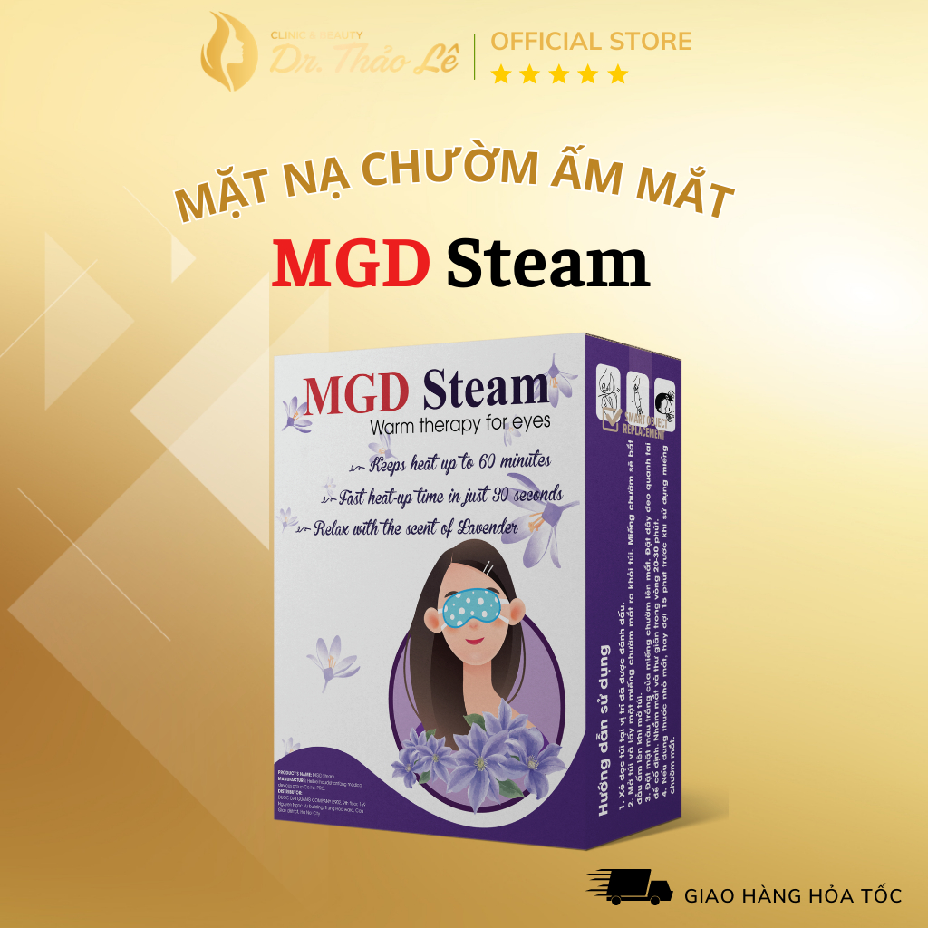 (HỘP) Mặt nạ chườm ấm mắt MGD STEAM giảm mỏi mắt, quầng thâm