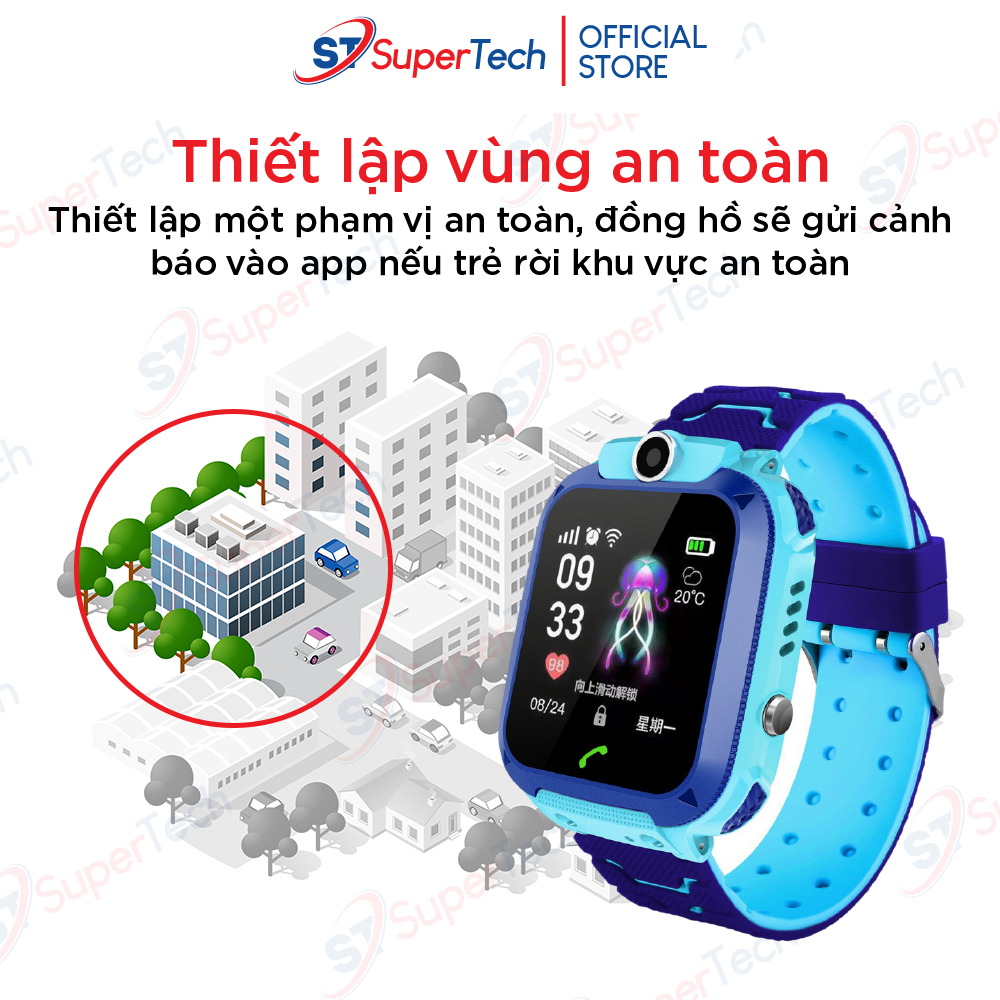 Đồng hồ định vị, đồng hồ thông minh trẻ em SuperTech Q12 2023 lắp sim nghe gọi hai chiều, định vị chính xác, tiếng việt | BigBuy360 - bigbuy360.vn