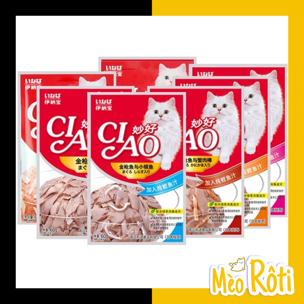 Thức ăn pate ciao 60gr cho mèo