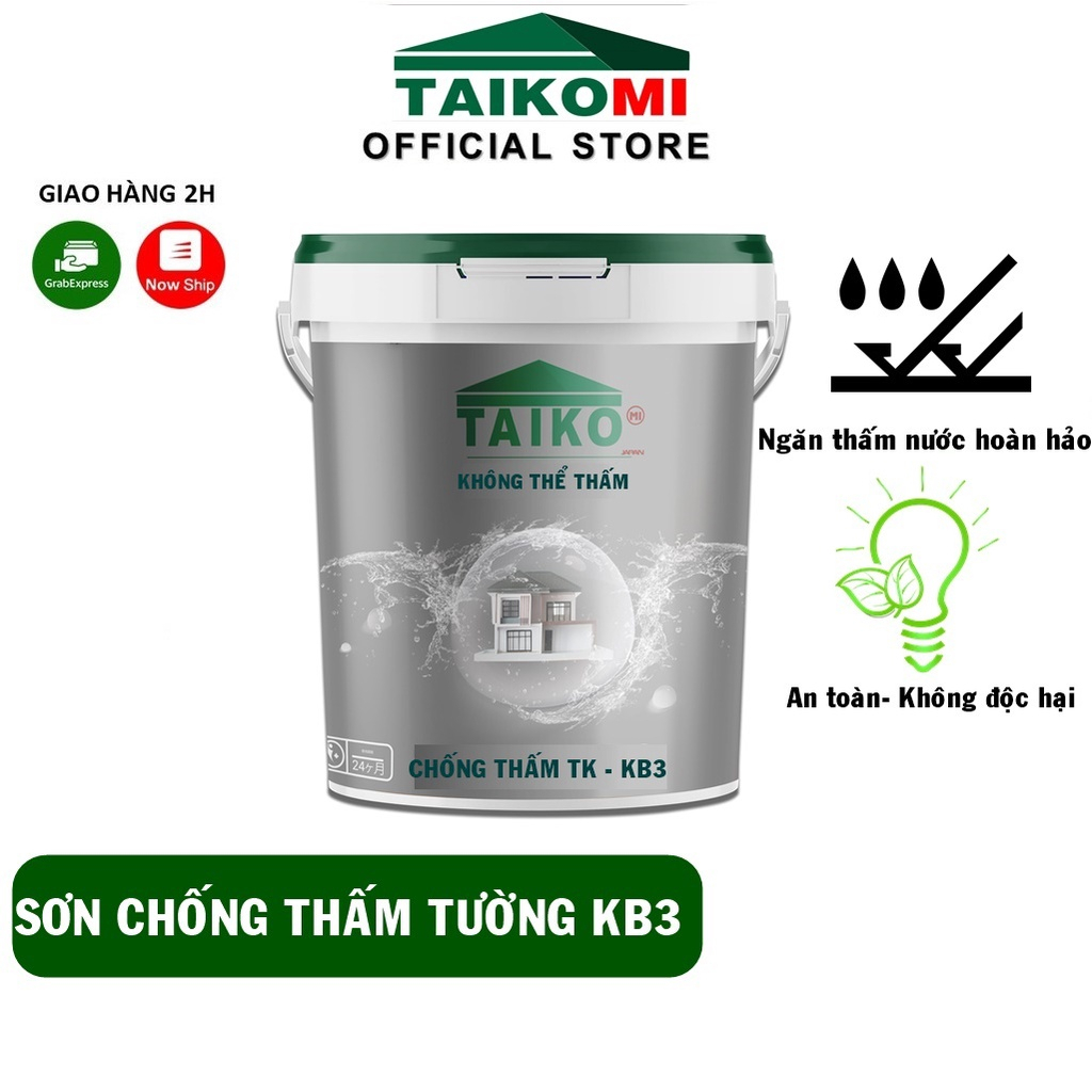 [Chính Hãng] Thùng 5L, 10L, 18L Keo Chống Thấm Taiko KB3 hiệu ứng Lá Sen - Chuyên Chống Thấm Tường Nhà