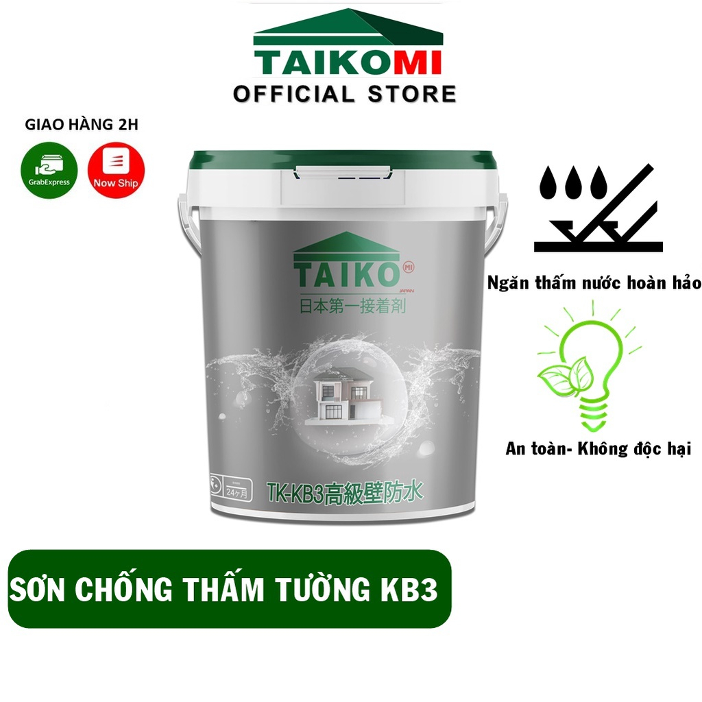 [Chính Hãng] Thùng 5L, 10L, 18L Keo Chống Thấm Taiko KB3 hiệu ứng Lá Sen - Chuyên Chống Thấm Tường Nhà