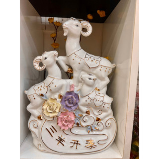 Tượng 3 con dê gốm sứ