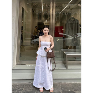 𝗛𝗮𝗻𝗻𝗶 𝗦𝗸𝗶𝗿𝘁 - Chân Váy Dài Linen Tưng ( ảnh chính chủ )