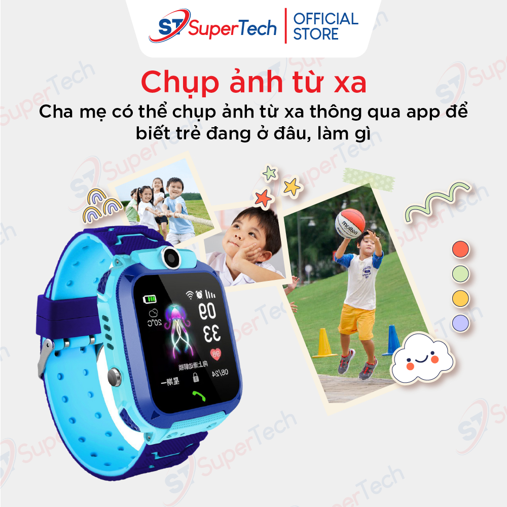 Đồng hồ định vị, đồng hồ thông minh trẻ em SuperTech Q12 2023 lắp sim nghe gọi hai chiều, định vị chính xác, tiếng việt | BigBuy360 - bigbuy360.vn