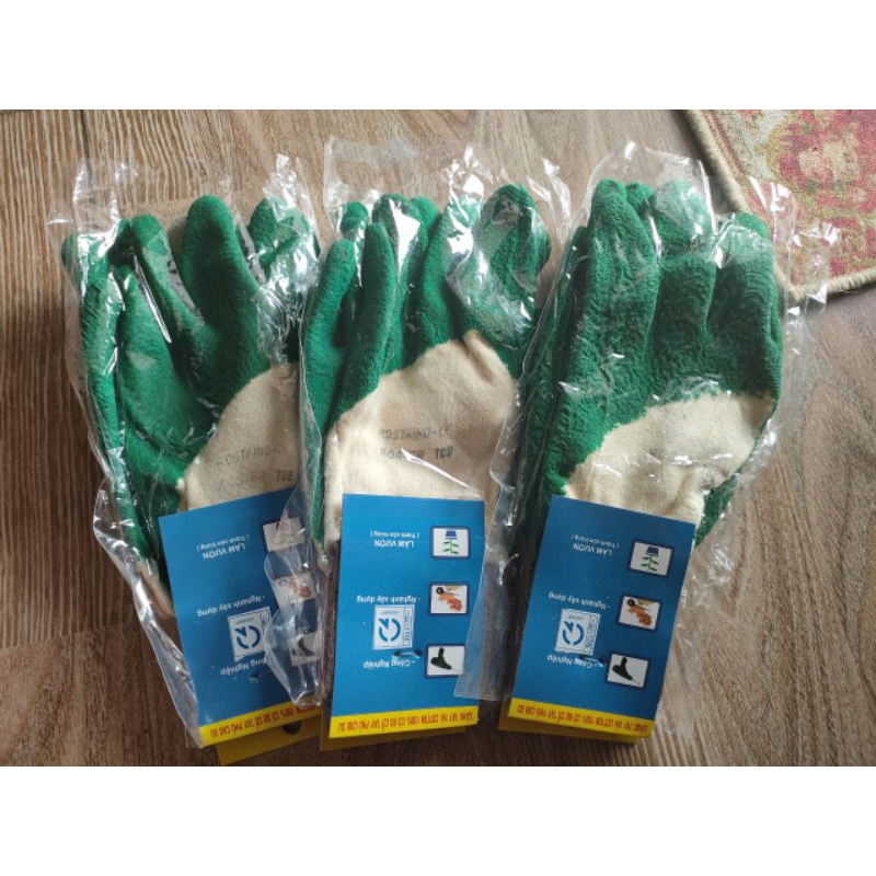 Găng tay cotton phủ cao su bám dính, chống trơn để kéo diều