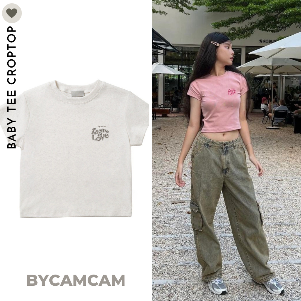 Áo Croptop Baby Tee Ôm Basic TASTE OF LOVE 2023 𝑩𝒚𝒄𝒂𝒎𝒄𝒂𝒎