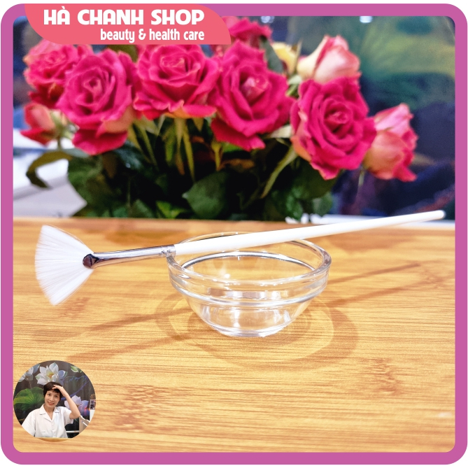 Cọ Peel Da + Bát Thủy Tinh Set Chổi Peel Da Cán Dài Và Bát Thủy Tinh Trong Suốt Đẹp