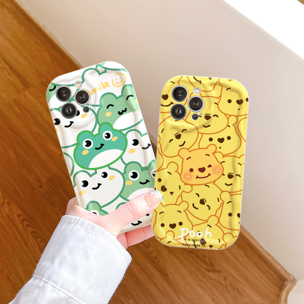 Ốp lưng iphone cạnh sóng nổi Gấu ếch cute 6/6plus/6s/6splus/7/7plus/8/8plus/x/xs/11/12/13/14/pro/max/promax/plus/shin