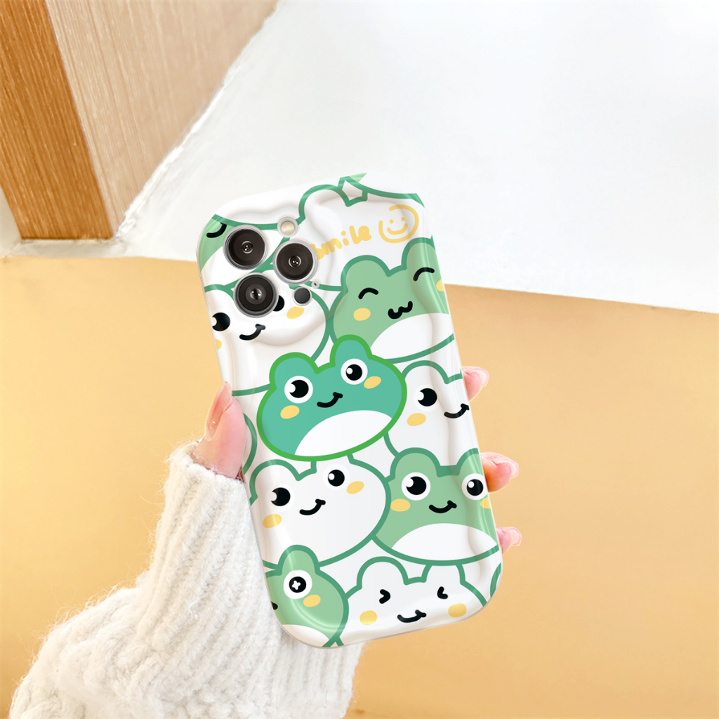Ốp lưng iphone cạnh sóng nổi Gấu ếch cute 6/6plus/6s/6splus/7/7plus/8/8plus/x/xs/11/12/13/14/pro/max/promax/plus/shin