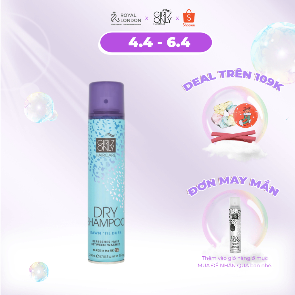 Dầu Gội Khô Girlz Only Dawn 'Til Dusk 200ml