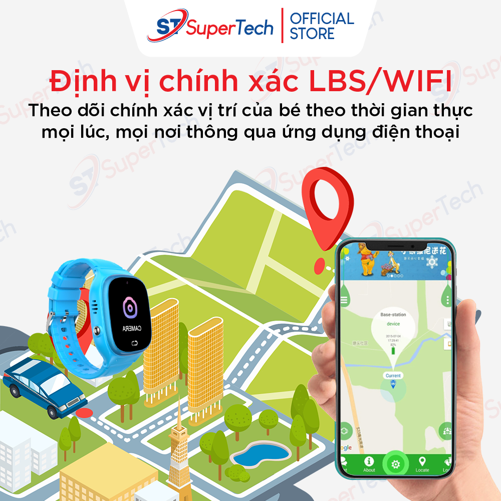 Đồng hồ định vị, đồng hồ thông minh trẻ em SuperTech D05 2023 lắp sim nghe gọi hai chiều, chống nước ip67, có tiếng việt | BigBuy360 - bigbuy360.vn