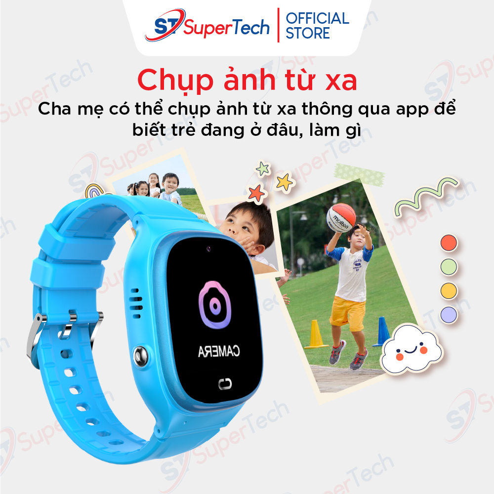Đồng hồ định vị, đồng hồ thông minh trẻ em SuperTech D05 2023 lắp sim nghe gọi hai chiều, chống nước ip67, có tiếng việt | BigBuy360 - bigbuy360.vn