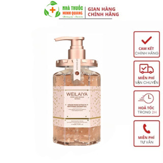 Sữa tắm Weilaiya chính hãng cánh hoa hồng Damask 450ml hương nước hoa quyến rũ trắng hồng tự nhiên Chính Hãng