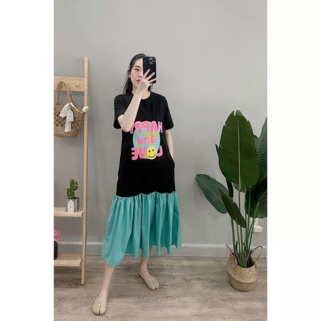 Váy bầu mùa hè dáng suông đuôi cá dambauxinh Đầm bầu thời trang thiết kế chất thun cotton