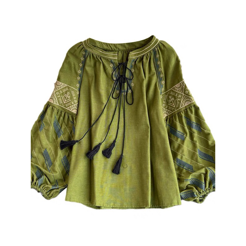 Áo Boho thêu dây tua rua