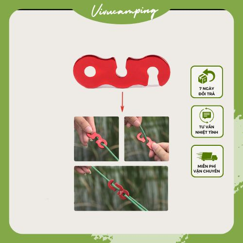Bộ Khóa Căng Dây Dựng Lều 2 Rãnh Bằng Hợp Kim Nhôm Chất Lượng Cao Cấp Thông Dụng Vivucamping