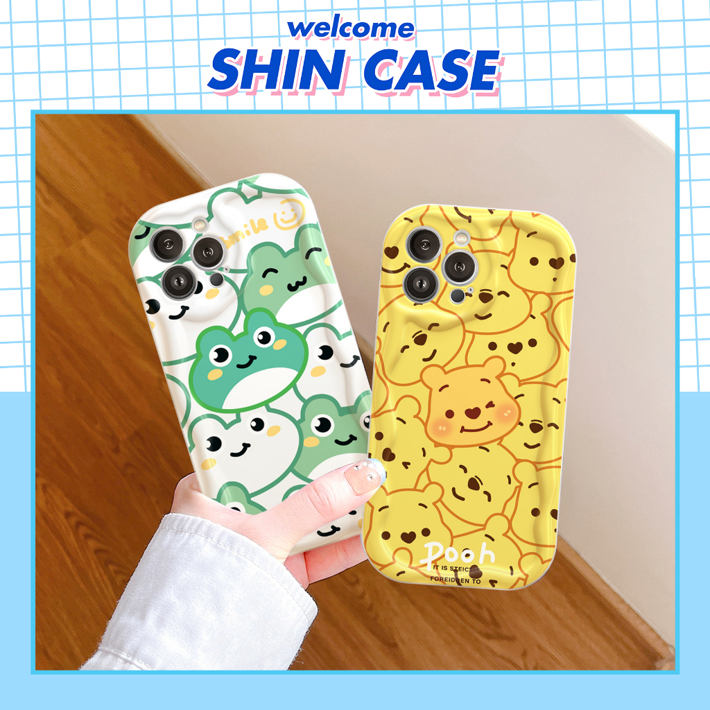 Ốp lưng iphone cạnh sóng nổi Gấu ếch cute 6/6plus/6s/6splus/7/7plus/8/8plus/x/xs/11/12/13/14/pro/max/promax/plus/shin