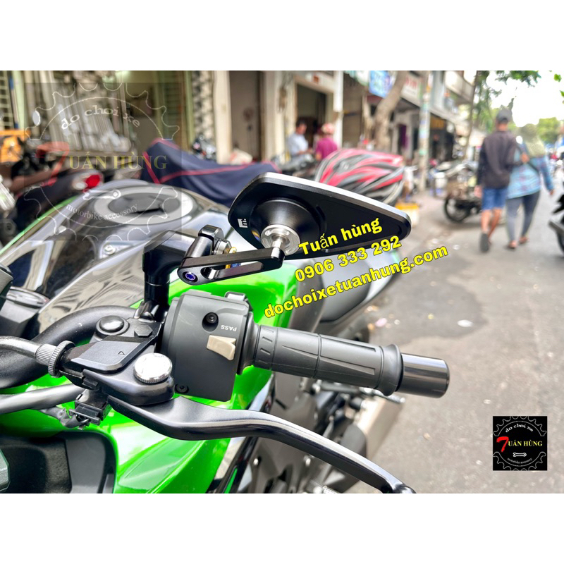 Kính chiếu hậu  M.view v2 full titan gắn xe máy - gương kiểu titan - gương xe máy - đồ chơi xe máy