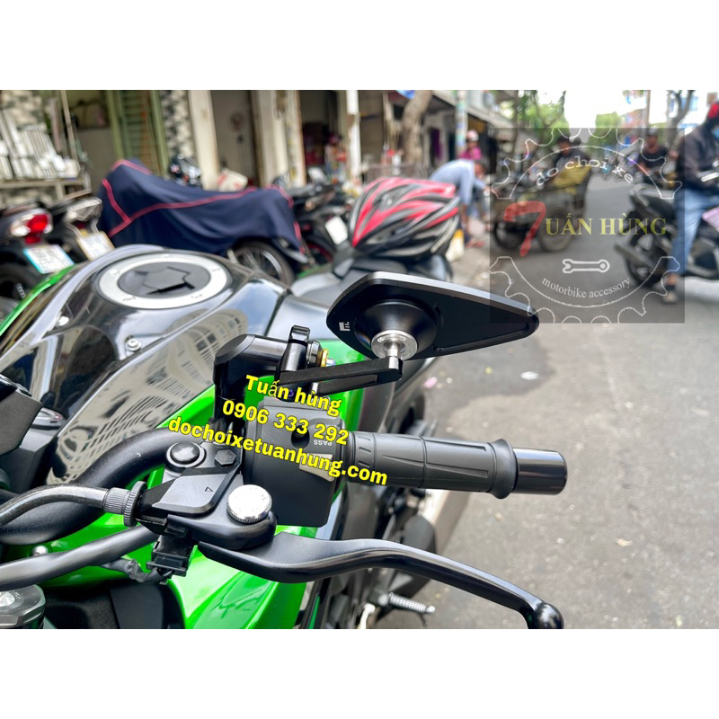 Kính chiếu hậu  M.view v2 full titan gắn xe máy - gương kiểu titan - gương xe máy - đồ chơi xe máy