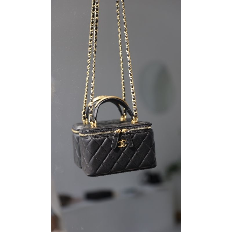 Túi xách nữ sang chảnh C.N Vanity 4 màu da bê 100% quai xách kim loại mới đẹp dã man