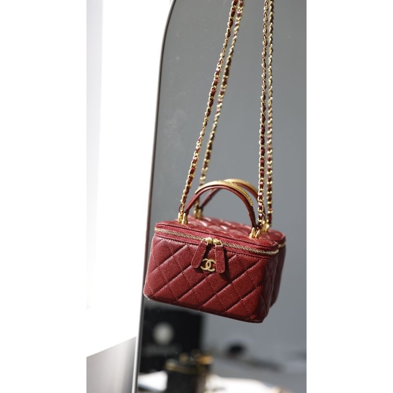 Túi xách nữ sang chảnh C.N Vanity 4 màu da bê 100% quai xách kim loại mới đẹp dã man