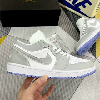 Giày thể thao jd1 cổ thấp white grey phiên bản cao cấp giày Sneaker Jordan cổ thấp xám đế xanh