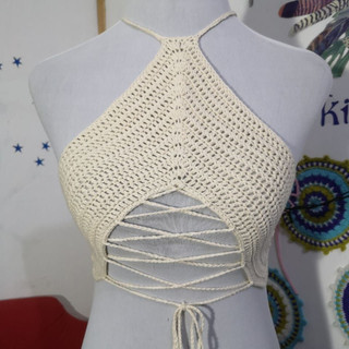 áo yếm móc len buộc ngực handmade