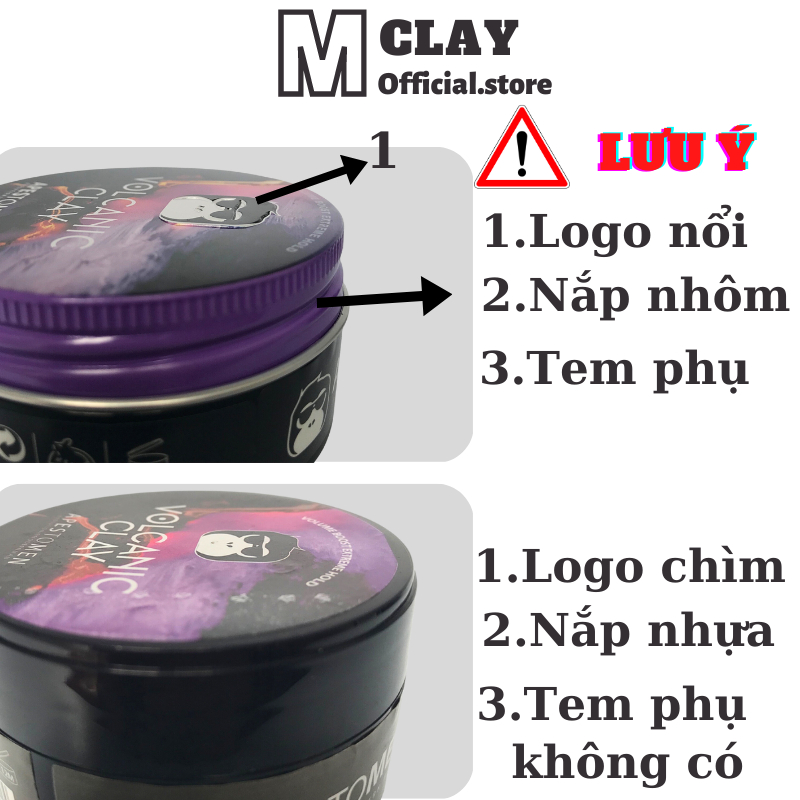 Sáp vuốt tóc nam Volcanic Clay V5 chính hãng , chăm sóc tóc , giữ nếp tóc kèm Gôm keo xịt tóc MVOL