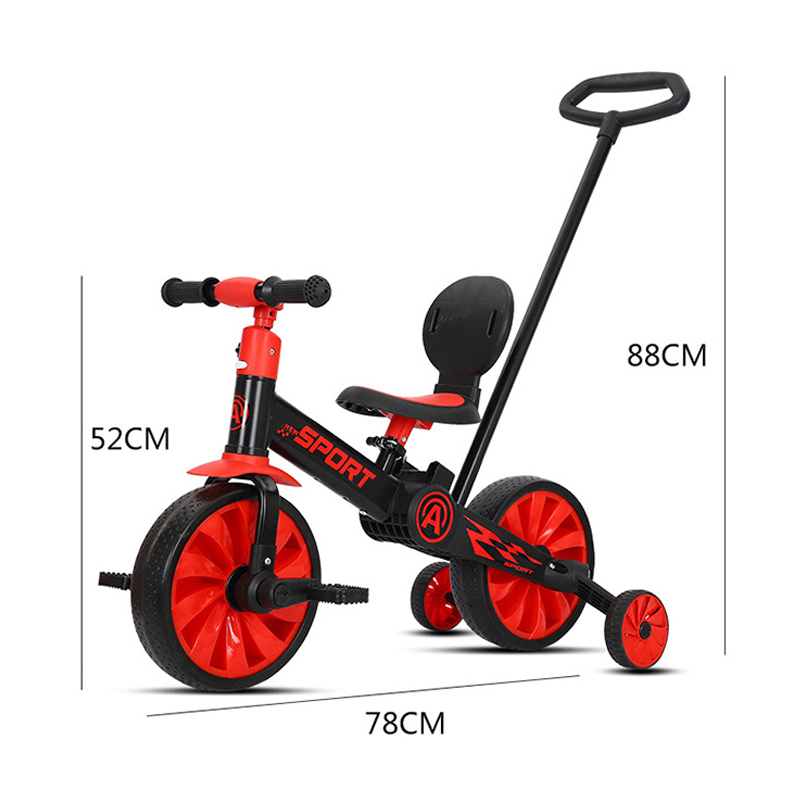 Xe đạp cho bé cao cấp Mumkid kiêm xe đẩy và xe thăng bằng 3in1 khung kim loại, bàn đạp tháo lắp - MK23032
