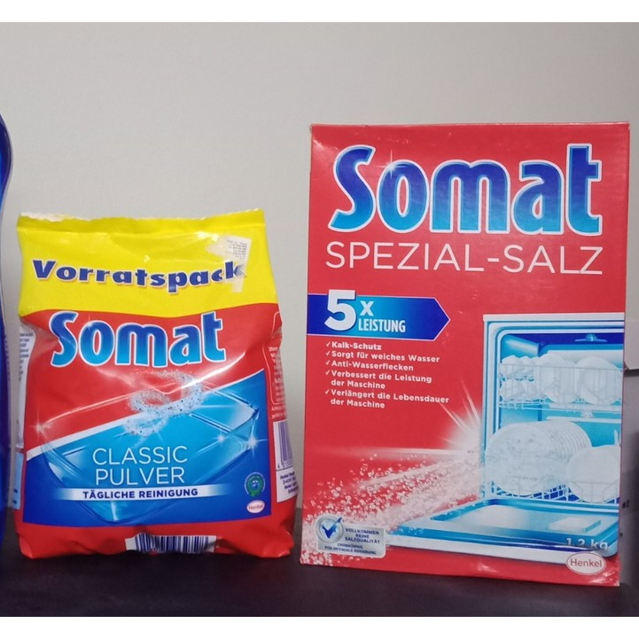 Combo Bột rửa bát somat 1,2kg + Muối rửa bát somat 1.5kg
