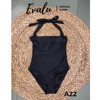 Bikini 1 mảnh, đồ bơi liền thân dây cột cổ dáng basic [A22]